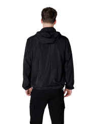 Schwarze Ea7 Windbreakerjacke mit Kapuze