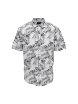 Weißes Hemd mit Palmenmuster