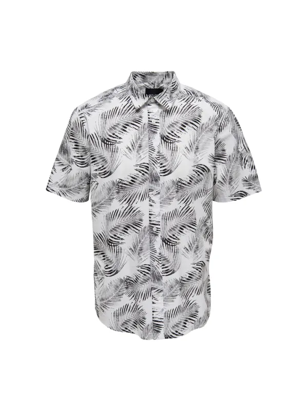 Weißes Hemd mit Palmenmuster