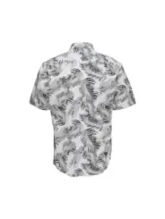 Palmenmuster Herrenhemd schwarz weiß