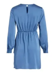 Leichtes blaues Seidenkleid mit Kordelzug