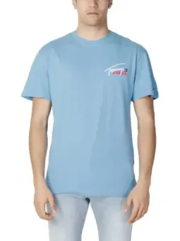 Tommy Jeans hellblaues Kurzarm-T-Shirt