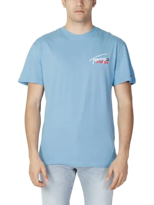 Tommy Jeans hellblaues Kurzarm-T-Shirt