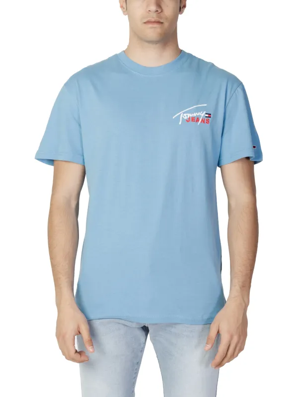 Tommy Jeans hellblaues Kurzarm-T-Shirt
