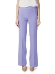 Lavendelfarbene Hosen mit hoher Taille