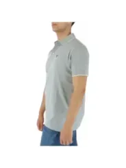 Graues Poloshirt mit weißem Kragen