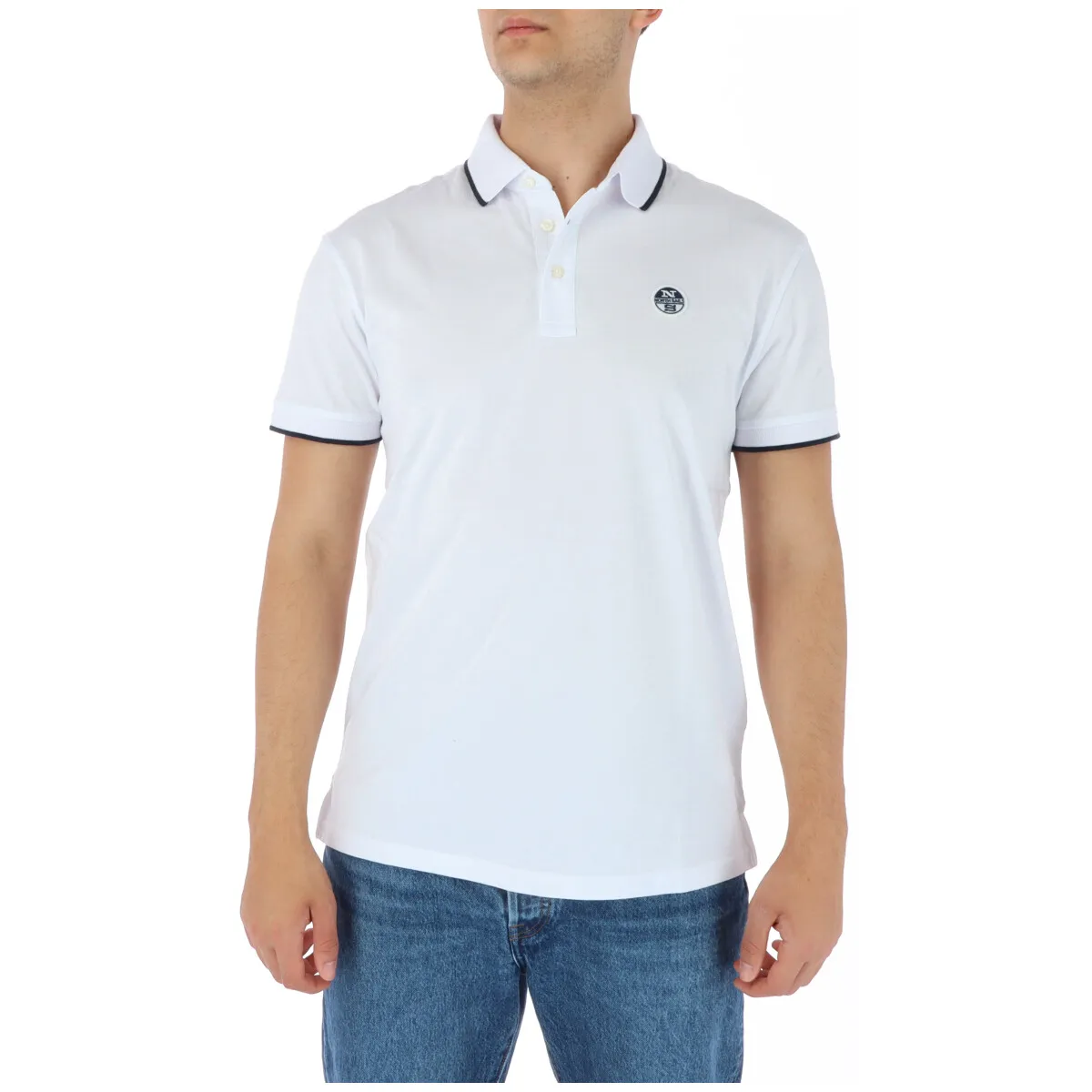 Herren Polo Weiß 350478