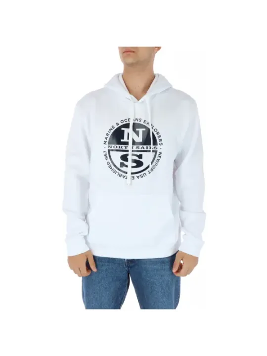 Weißer Kapuzenpullover North Sails Logo