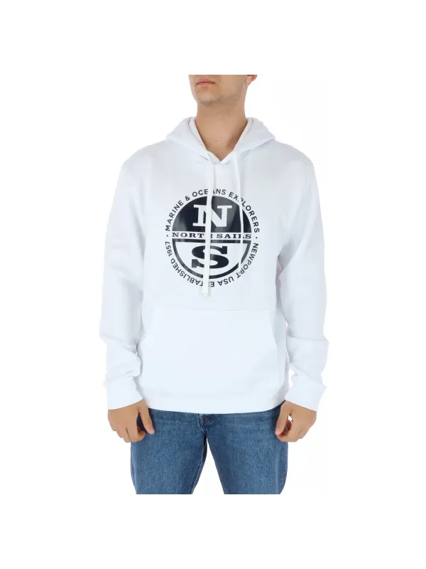 Weißer Kapuzenpullover North Sails Logo