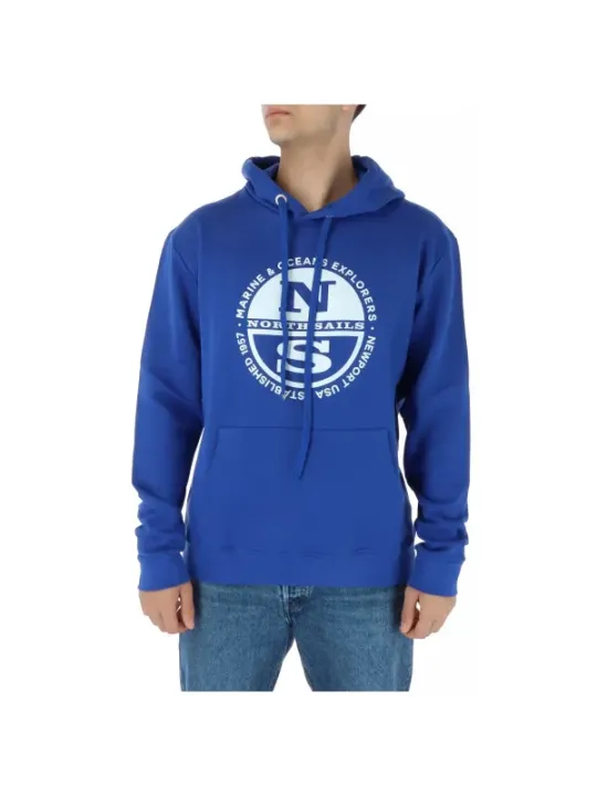 Blauer Kapuzenpullover mit Segel-Logo