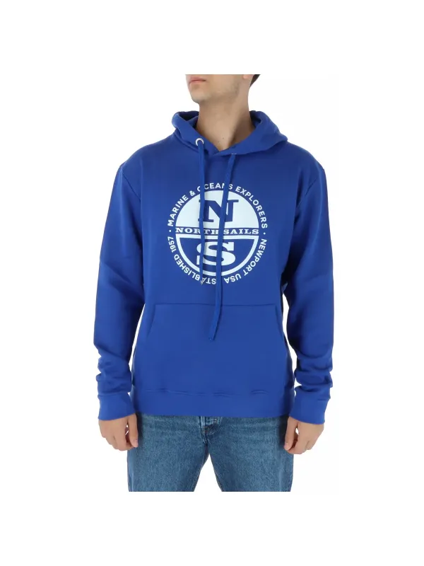 Blauer Kapuzenpullover mit Segel-Logo