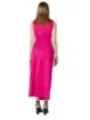 Pinkes Seidenmaxikleid mit Drapierung