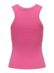 Rib-gestricktes, ärmelloses Tanktop mit Schlitzen