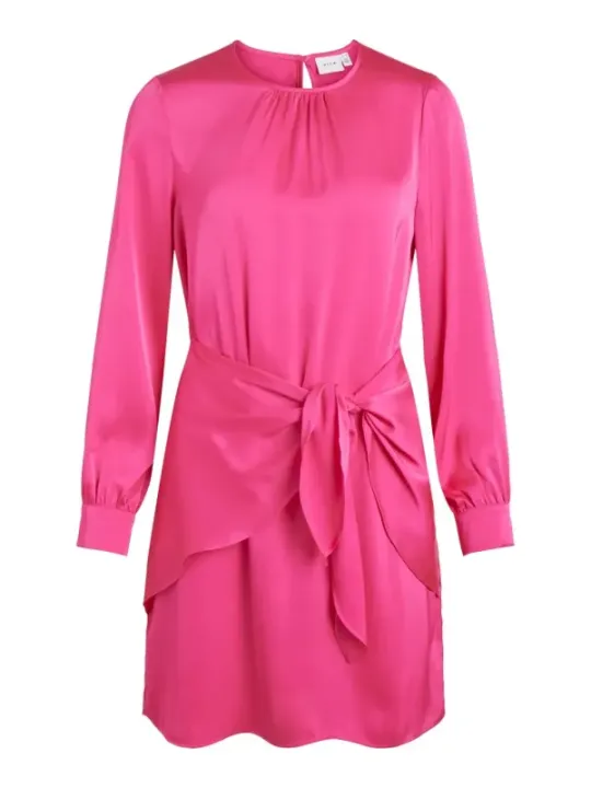 Pinkes Vila Kleid mit Schleife