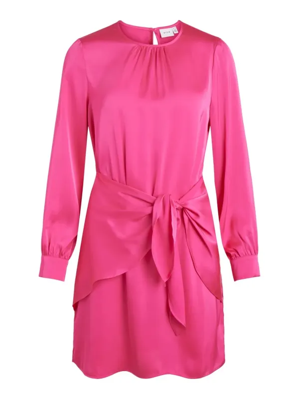 Pinkes Vila Kleid mit Schleife