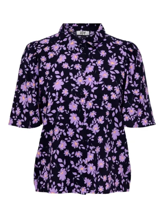 Schwarze Bluse mit Blumenmuster