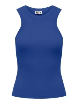 Geripptes blaues ärmelloses Top von Jacqueline De Yong