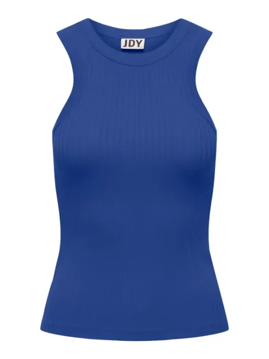 Geripptes blaues ärmelloses Top von Jacqueline De Yong