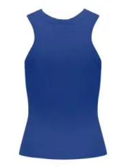 Periwinkle ärmelloses Top mit gepolsterten Schultern