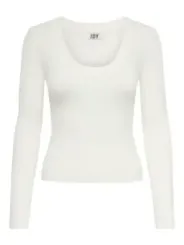 Weißes Rippstrick-Langarmshirt von JDY