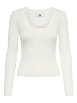 Weißes Rippstrick-Langarmshirt von JDY