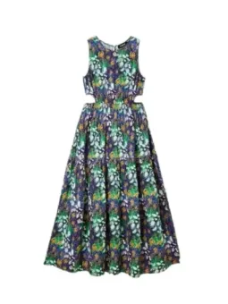Blumenmuster knielanges Sommerkleid Desigual