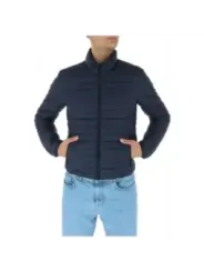 Marineblaue gesteppte Pufferjacke