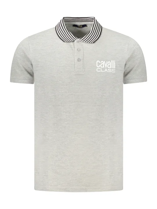 Cavalli Class Herren KURZARM-POLOSHIRT Grau | online kaufen