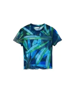 Teal Desigual kurz geschnittenes Freizeitoberteil