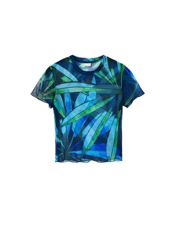 Teal Desigual kurz geschnittenes Freizeitoberteil