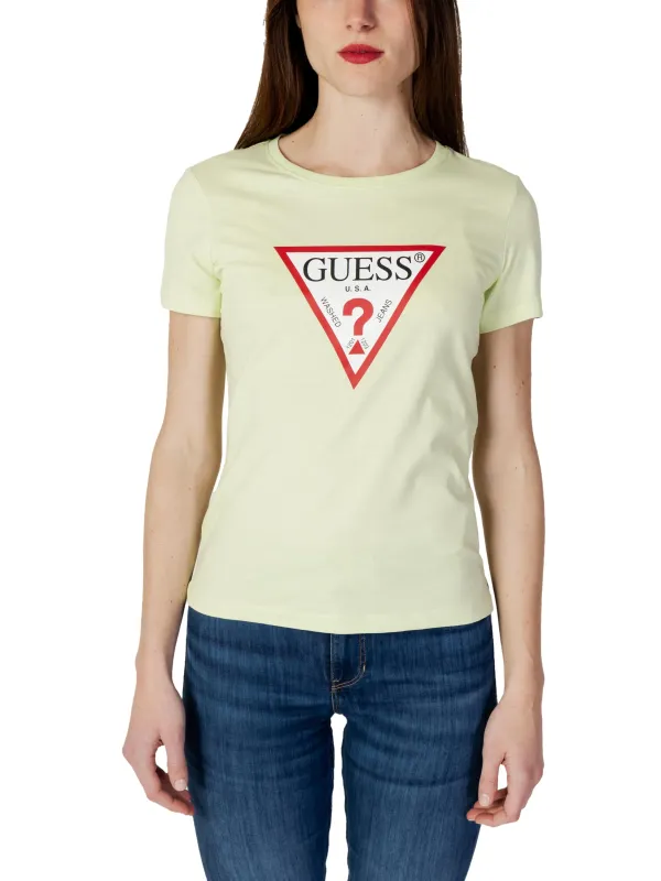 Ivory Guess T-Shirt mit Logo