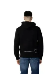 Schwarzer Armani Exchange Kapuzenpullover Rückseite