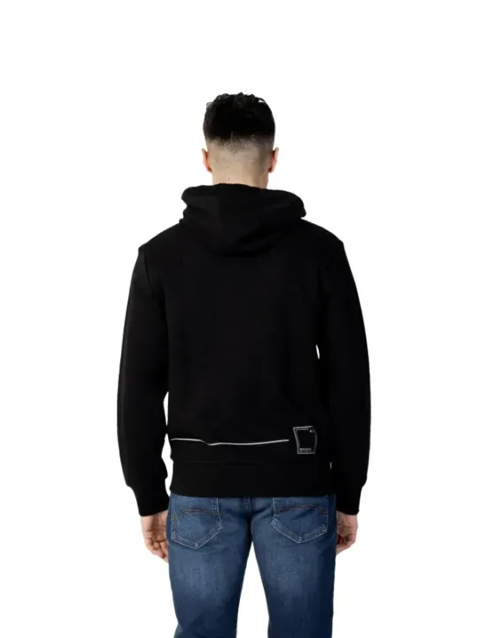 Schwarzer Armani Exchange Kapuzenpullover Rückseite