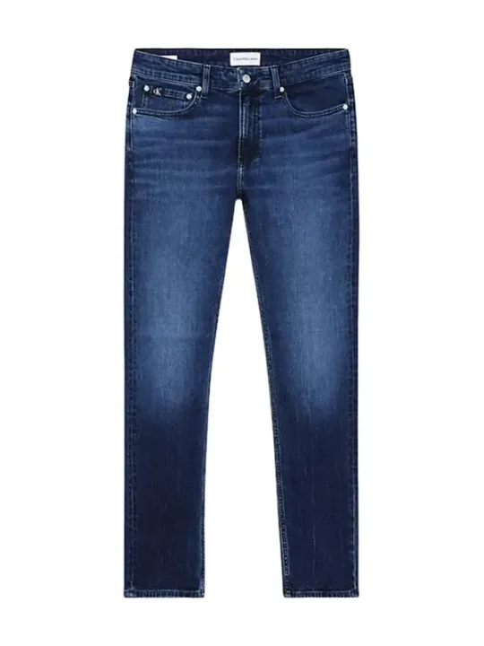 Dunkle blaue High-Waist Jeans