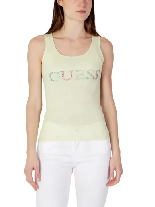 Gelbes GUESS Rippstrick-Top