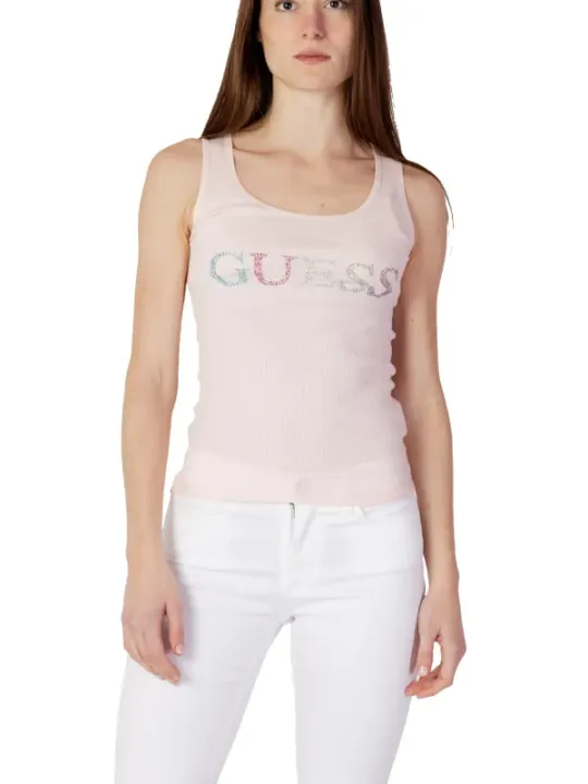 Pink Guess Tanktop mit Strasssteinen