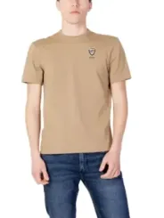 Blauer Kurzarm-T-Shirt mit Logo