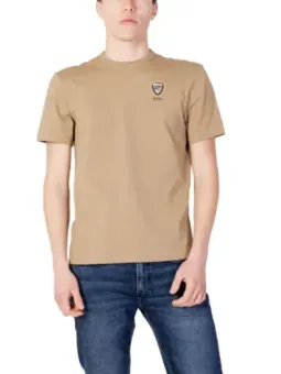 Blauer Kurzarm-T-Shirt mit Logo