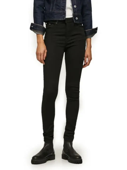 Schwarze Skinny Jeans mit Jacke