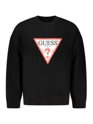 GUESS JEANS Herren LANGARM-SWEATSHIRT Schwarz