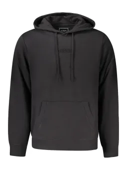 GUESS JEANS Herren LANGARM-KAPUZENPULLOVER Schwarz