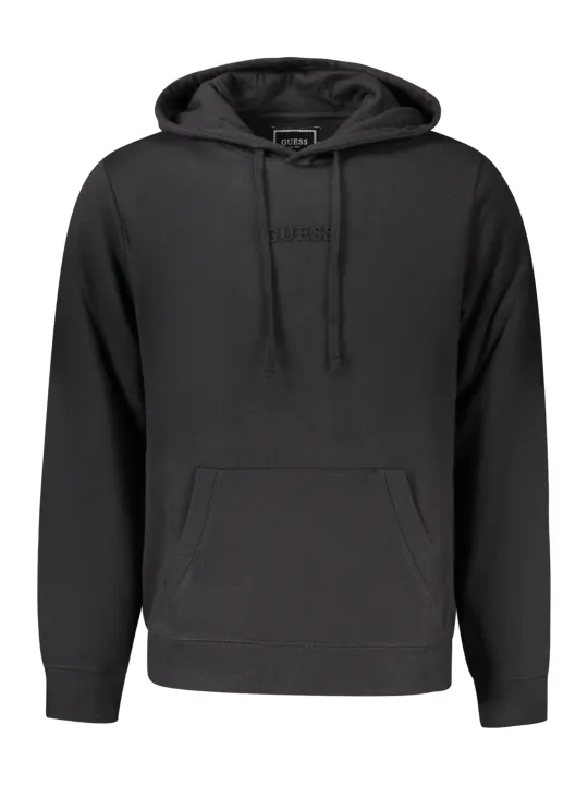 GUESS JEANS Herren LANGARM-KAPUZENPULLOVER Schwarz