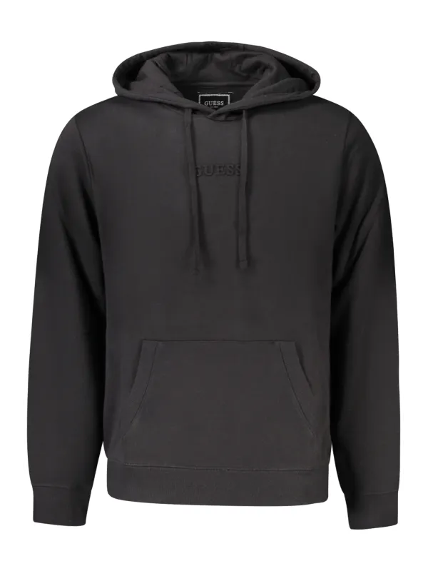 GUESS JEANS Herren LANGARM-KAPUZENPULLOVER Schwarz