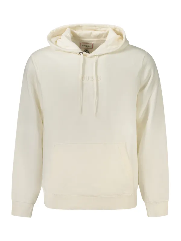 GUESS JEANS Herren LANGARM-KAPUZENPULLOVER Weiß