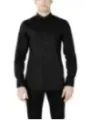 Schwarzes Baumwollhemd schlanker Schnitt Antony Morato