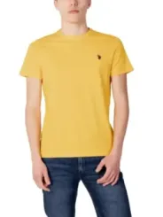 Gelbes Polohemd mit Logo bestickt