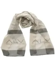 Alviero Martini geometrischer Seidenschal Beige-Grau