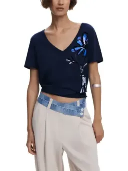 Desigual Damen T-Shirt Blau mieten - Flex-Fashion Verleih