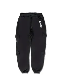 Schwarze Cargo-Sweatpants mit Logo
