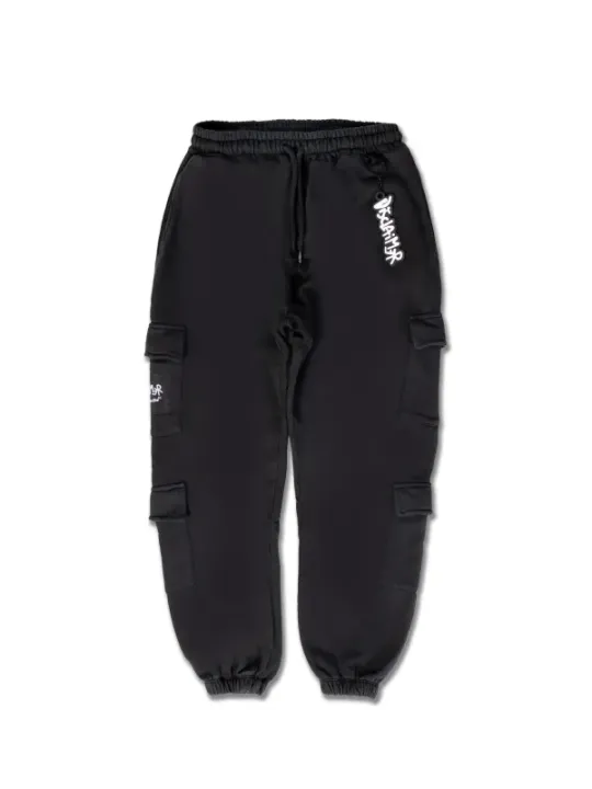 Schwarze Cargo-Sweatpants mit Logo